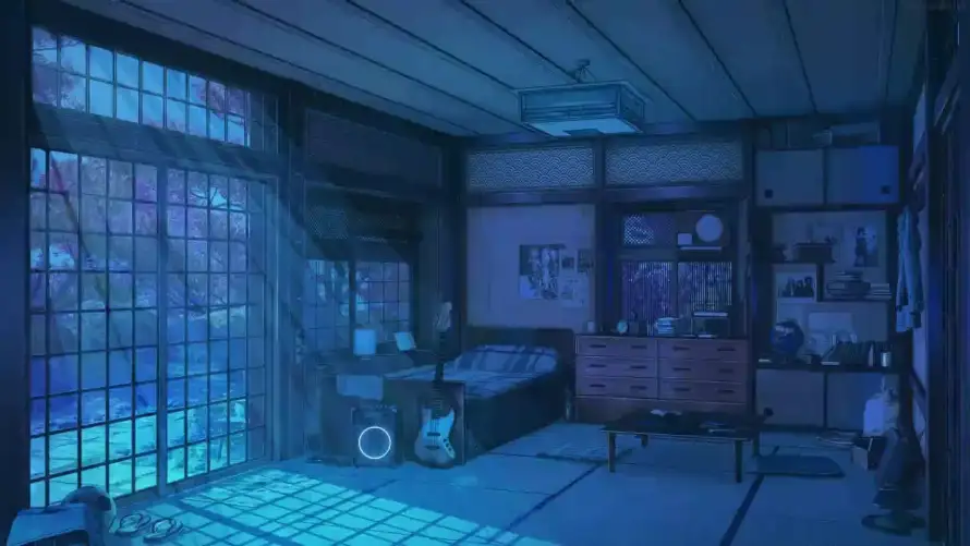 2k内景壁纸-夜晚 - 家具-小屋「哲风壁纸」