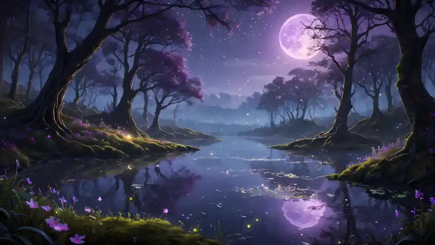 4k倒影壁纸-古木 - 夜景-星空「哲风壁纸」