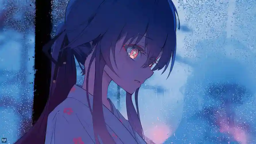 4k原神壁纸-和服 - 橙眼-胡桃「哲风壁纸」