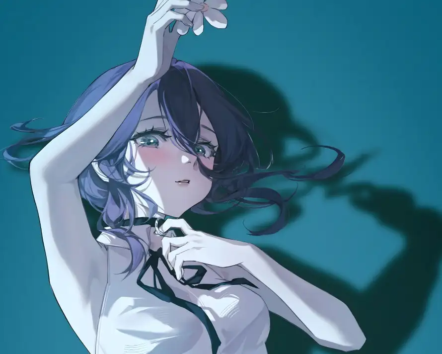 2k少女壁纸-手绘 - 清新-白裙「哲风壁纸」