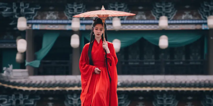 6k古风壁纸-长发 - 古建筑-女演员「哲风壁纸」