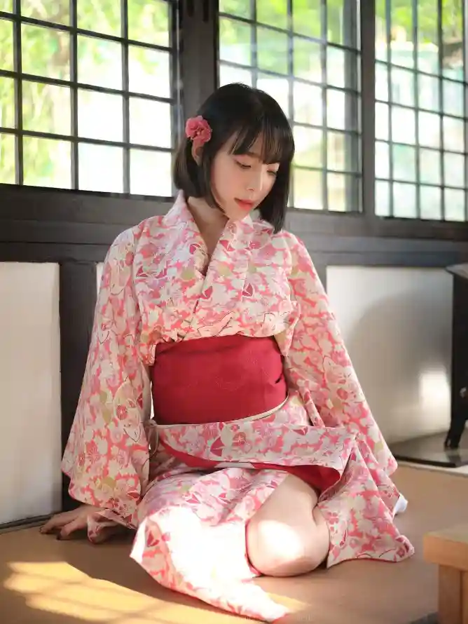 4k写真壁纸 - 和服 - 坐姿 - 室内「哲风壁纸」