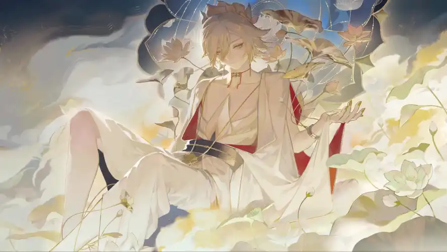 4k云朵壁纸-古风 - 和风-坐姿「哲风壁纸」