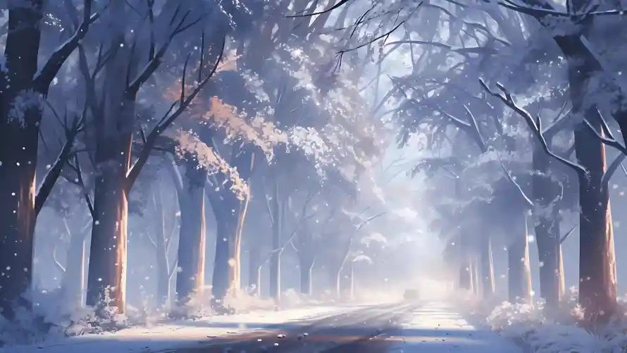 4k冬日壁纸-雪 - 冬景-松树「哲风壁纸」