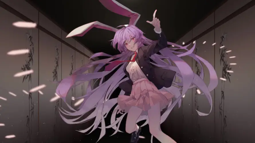4k兔耳壁纸 - 少女 - 粉裙 - 紫发「哲风壁纸」