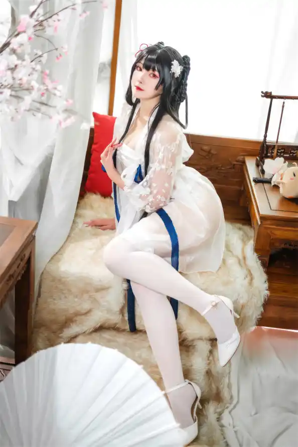 4k古风壁纸 - 樱花 - 白色 - 古风发型「哲风壁纸」