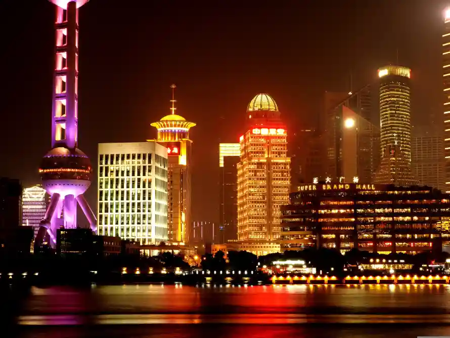 5k上海壁纸-倒影 - 城市-夜景「哲风壁纸」