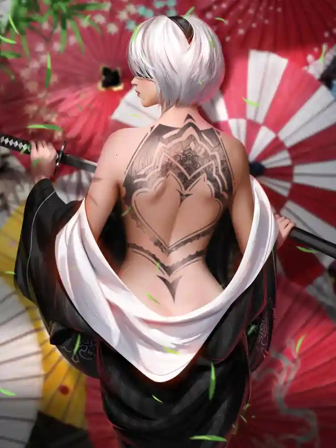 4k动漫壁纸 - 和服 - 游戏 - 白发「哲风壁纸」