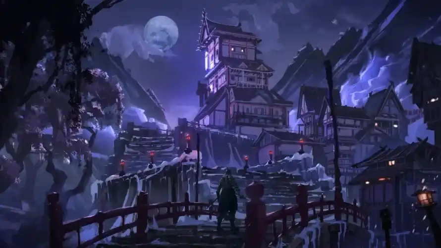 2k只狼壁纸-山水 - 月夜-桥梁「哲风壁纸」