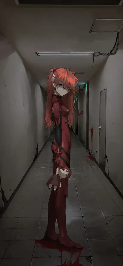 4k血迹壁纸 - 走廊 - eva - 明日香「哲风壁纸」