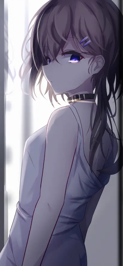 4k侧颜壁纸 - 吊带 - 长发 - 动漫少女「哲风壁纸」