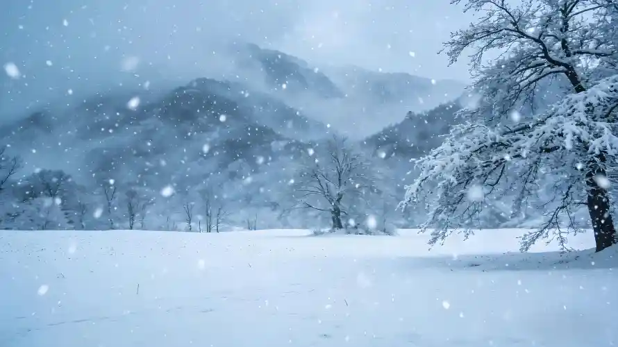 5k冬季壁纸-寒风 - 山脉-雪地「哲风壁纸」