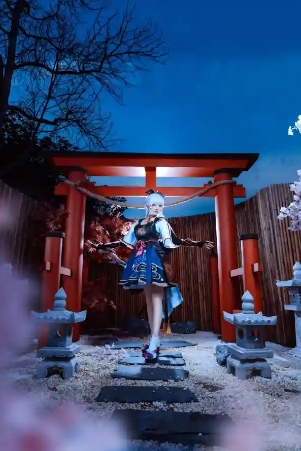 4k夜景壁纸 - 樱花 - 美女 - 鸟居「哲风壁纸」