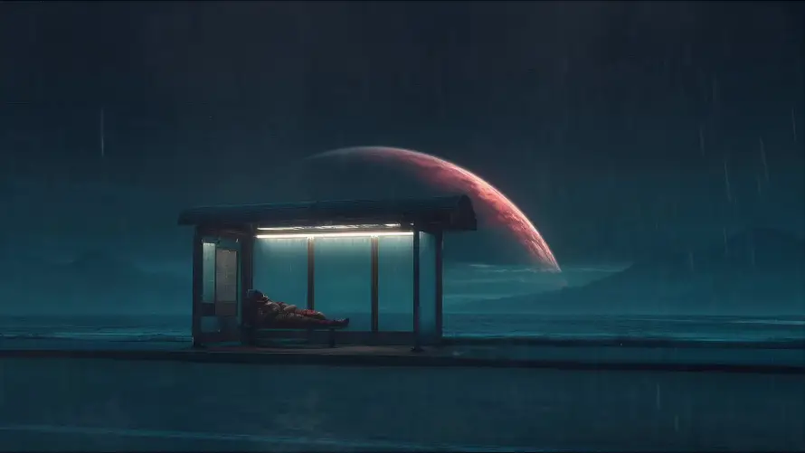 4k偏蓝壁纸-夜景 - 太空-星球「哲风壁纸」
