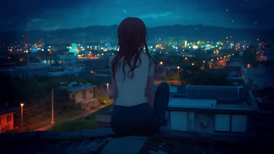 4k夜晚壁纸-夜空 - 宁静-屋顶「哲风壁纸」