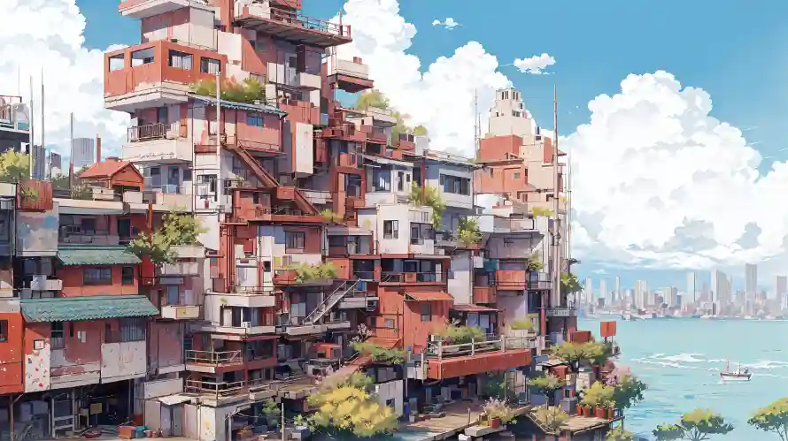 2k云朵壁纸-城市 - 天空-建筑「哲风壁纸」