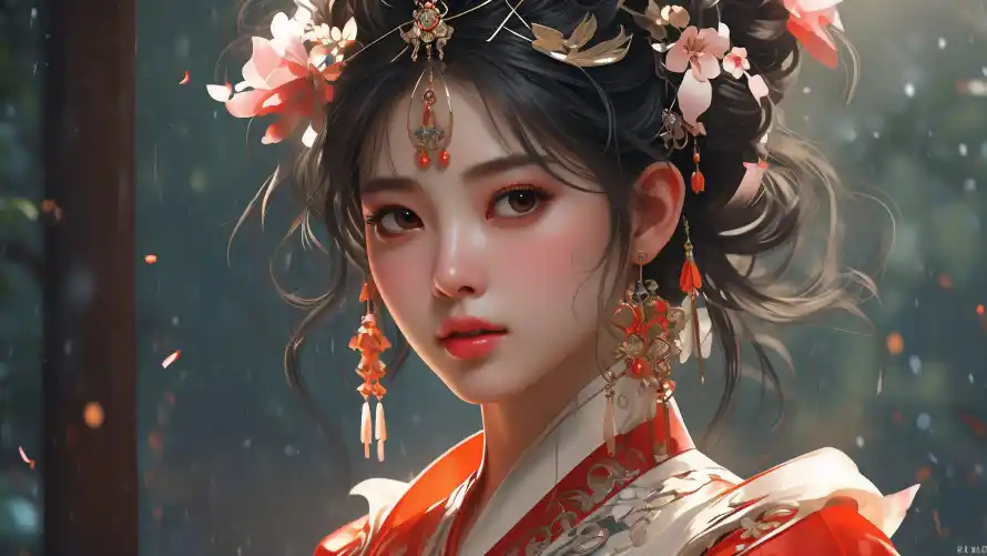 3k发簪壁纸-中式美学 - 传统服饰-古典妆容「哲风壁纸」