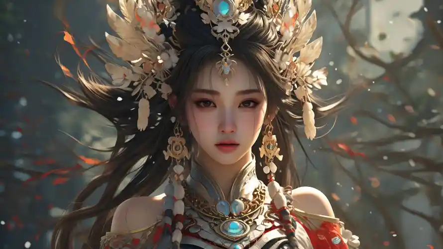 3k东方美学壁纸-传统服饰 - 华丽配饰-古典妆容「哲风壁纸」 3k东方美学壁纸-传统服饰 - 华丽配饰-古典妆容「哲风壁纸」