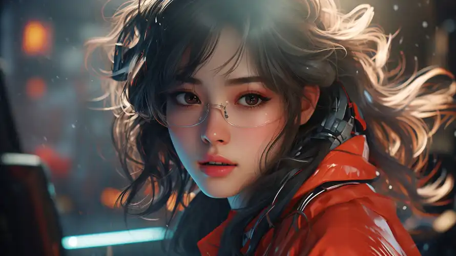 3k科技感壁纸-2K美女 - Ai绘画-光影效果「哲风壁纸」