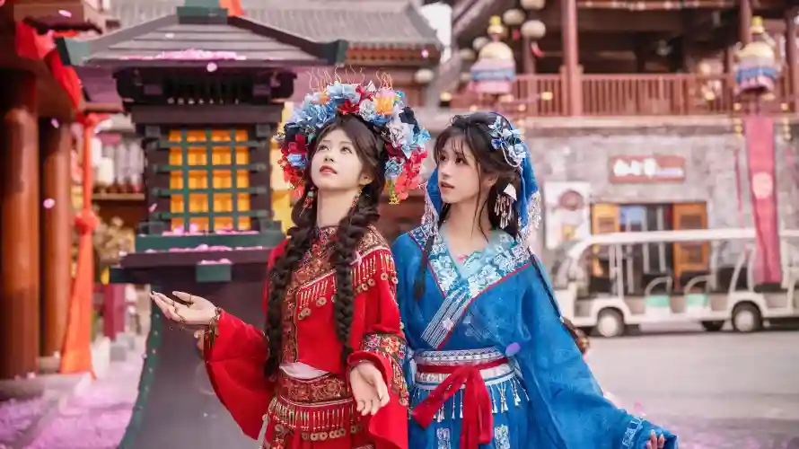 4k双姝壁纸-古装 - 古风-灯笼「哲风壁纸」