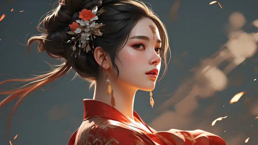 3kAi绘画壁纸-中式发型 - 古典美人-古风发饰「哲风壁纸」
