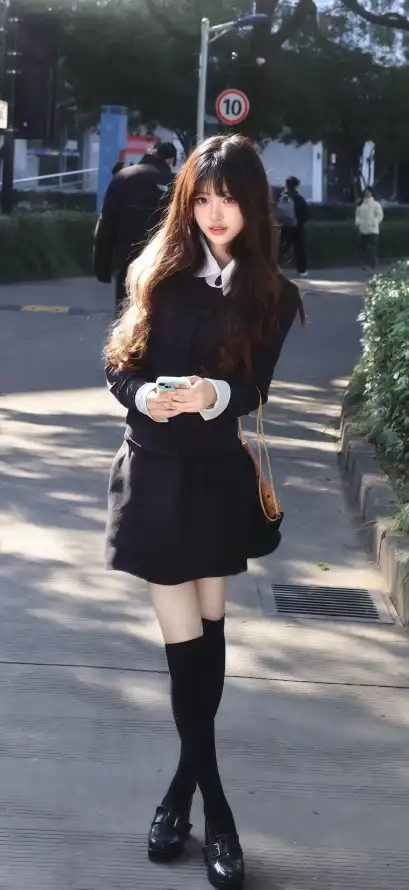 4k手机壁纸 - 皮鞋 - 美女 - 长发「哲风壁纸」