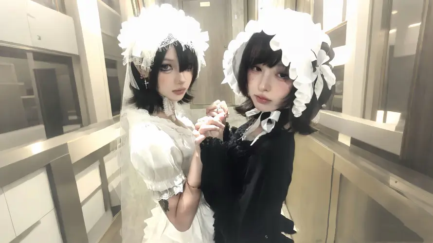 5k双生壁纸-可爱 - 复古-少女「哲风壁纸」