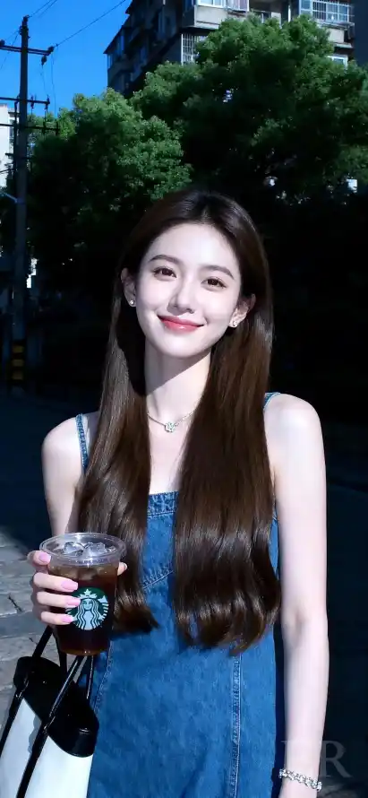 4k手链壁纸 - 晴天 - 绿树 - 美女「哲风壁纸」