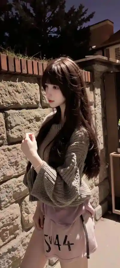 4k少女壁纸 - 开衫 - 户外 - 短裤「哲风壁纸」