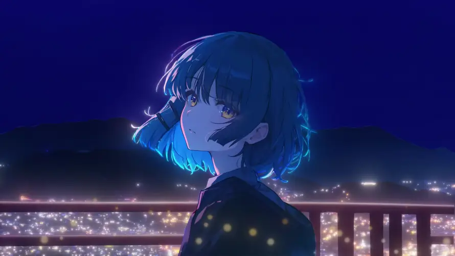 4k侧脸壁纸-夜晚 - 夜景-栏杆「哲风壁纸」