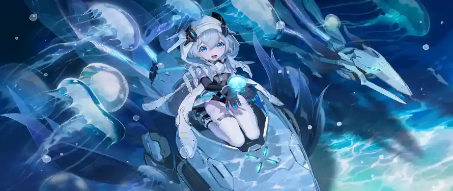 2k冰系壁纸-少女 - 气泡-水下「哲风壁纸」