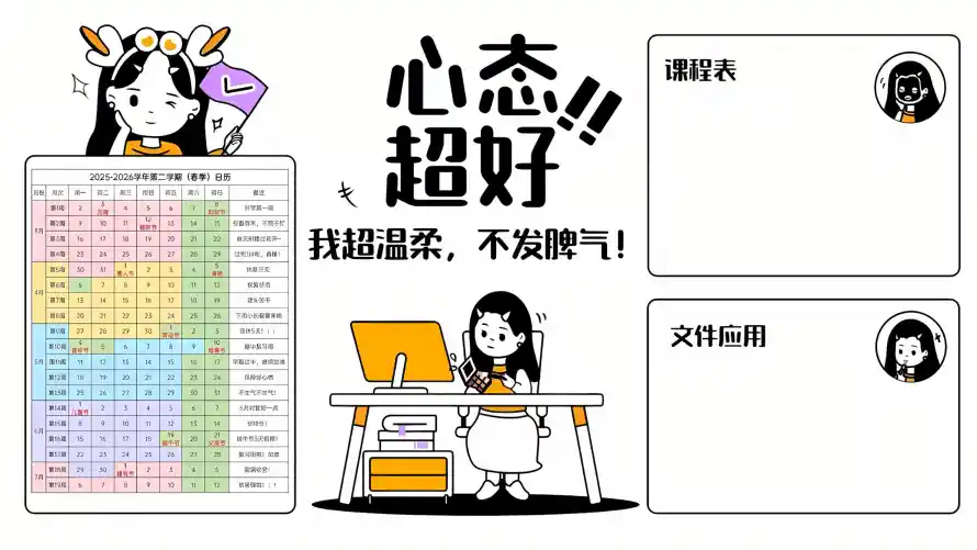 2k办公壁纸-卡通 - 女孩-学习「哲风壁纸」