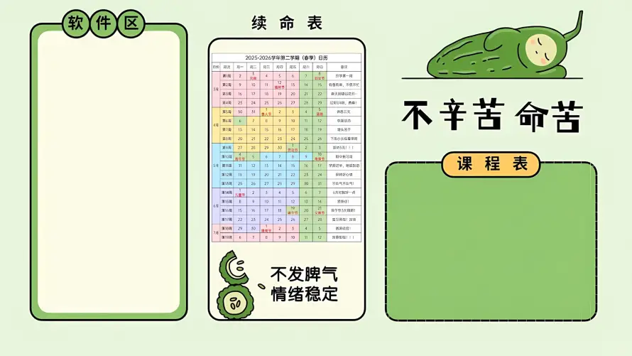 2k苦瓜壁纸-作息表 - 打工人-表情包「哲风壁纸」