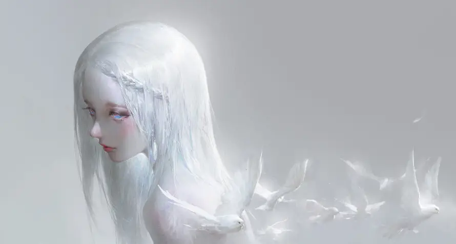 6k冰晶壁纸-少女 - 梦幻-清冷「哲风壁纸」