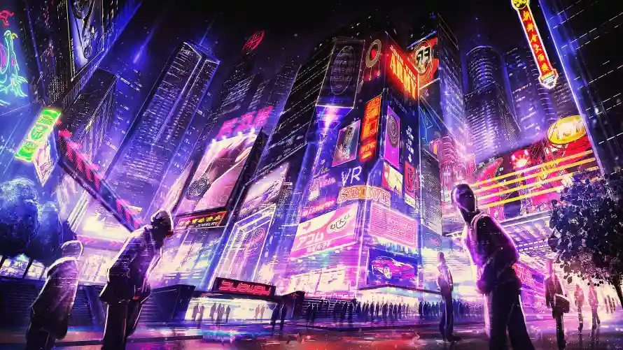 4k人群壁纸-雨 - 夜景-都市「哲风壁纸」