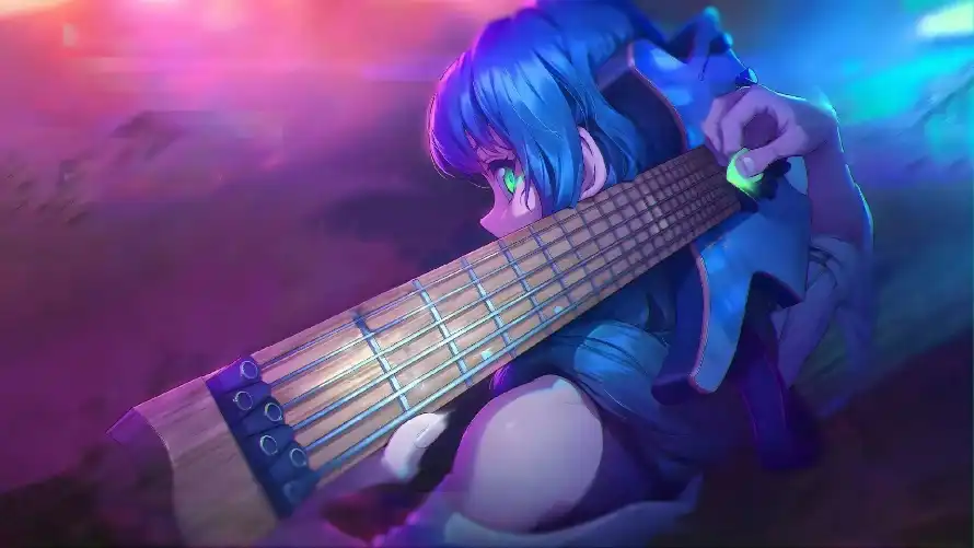 2k3D壁纸-吉他 - 少女-拨片「哲风壁纸」