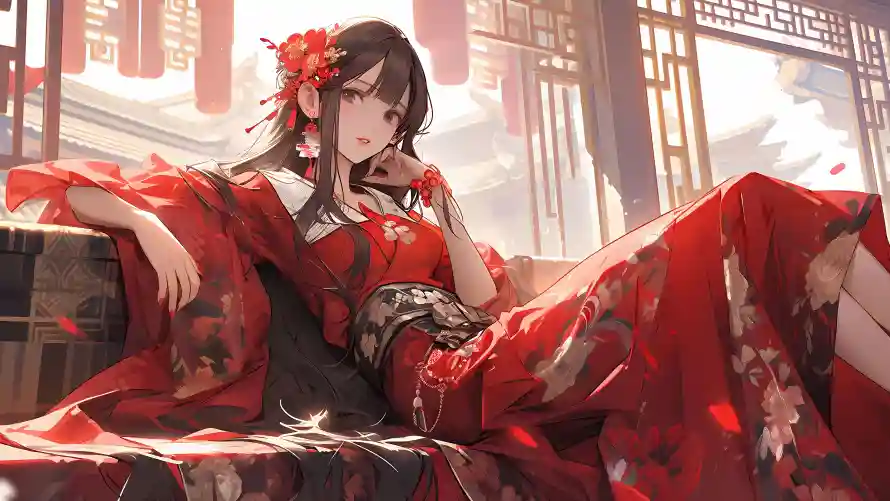 4k动漫壁纸-古风 - 国风-慵懒「哲风壁纸」