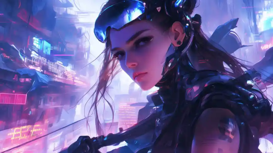 4k人物壁纸-冷艳 - 少女-皮衣「哲风壁纸」