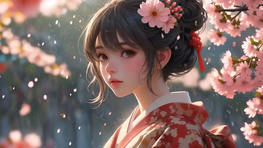 3k光影壁纸-发髻 - 国风-少女「哲风壁纸」