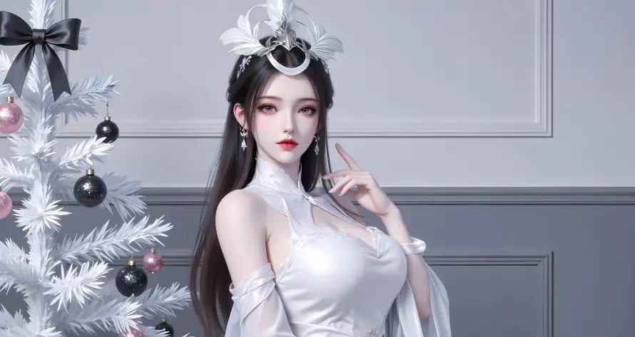 6k发冠壁纸-国风 - 红唇-美女「哲风壁纸」