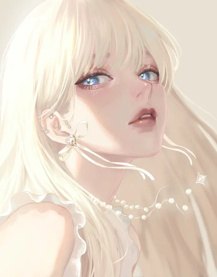 4k光影壁纸 - 少女 - 插画 - 温柔「哲风壁纸」