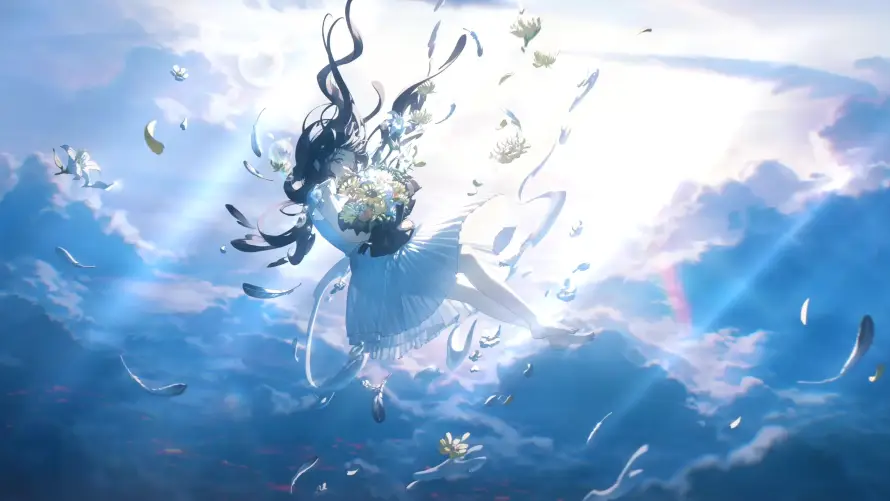 4k光影壁纸-水 - 少女-海底「哲风壁纸」