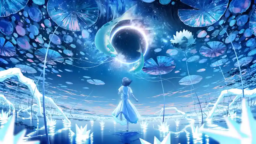 4k世界壁纸-光晕 - 冰晶-幻想「哲风壁纸」