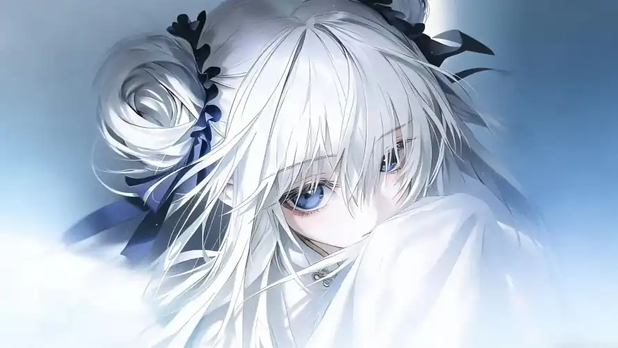2k少女壁纸-白发 - 二次元-可爱风「哲风壁纸」