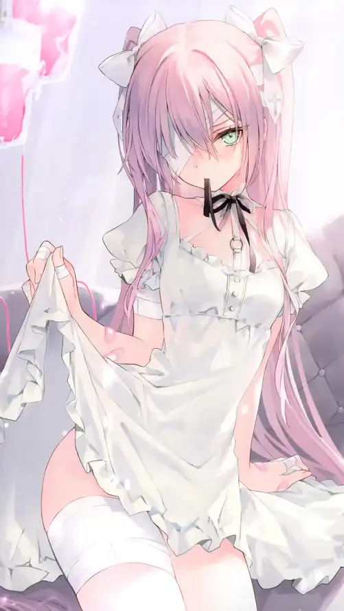 4k猫娘壁纸 - 猫耳 - 白毛 - 绿瞳「哲风壁纸」