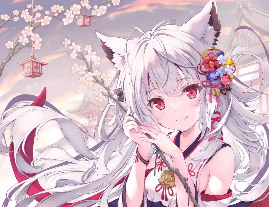 2k发饰壁纸-和风 - 少女-樱花「哲风壁纸」