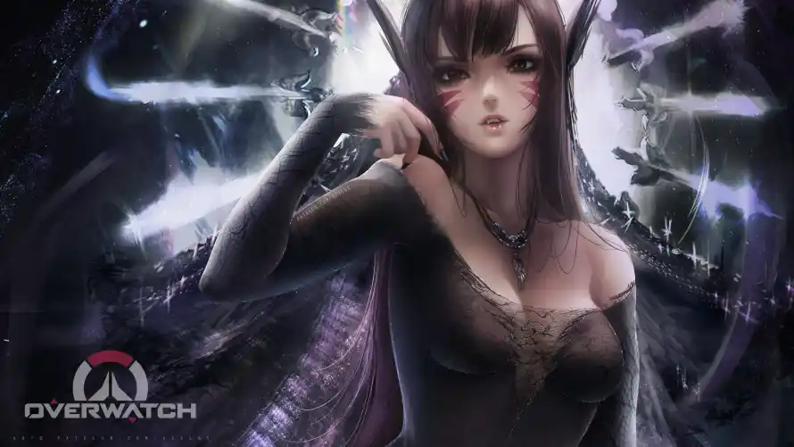 4k女妖壁纸-长发 - Dva-恶魔角「哲风壁纸」