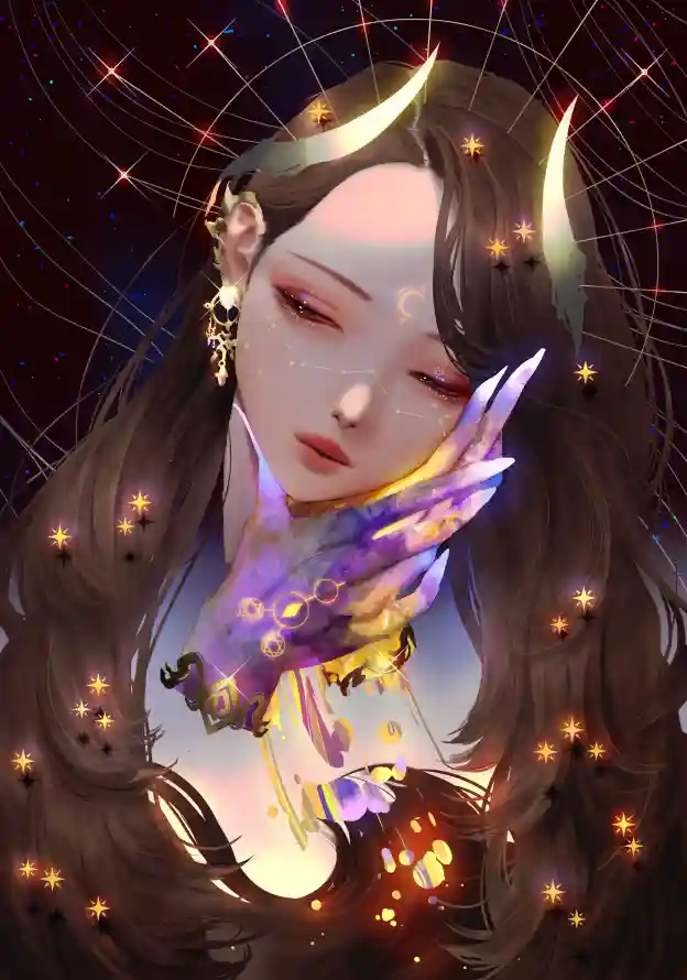 4k少女壁纸 - 插画 - 星月 - 星空「哲风壁纸」