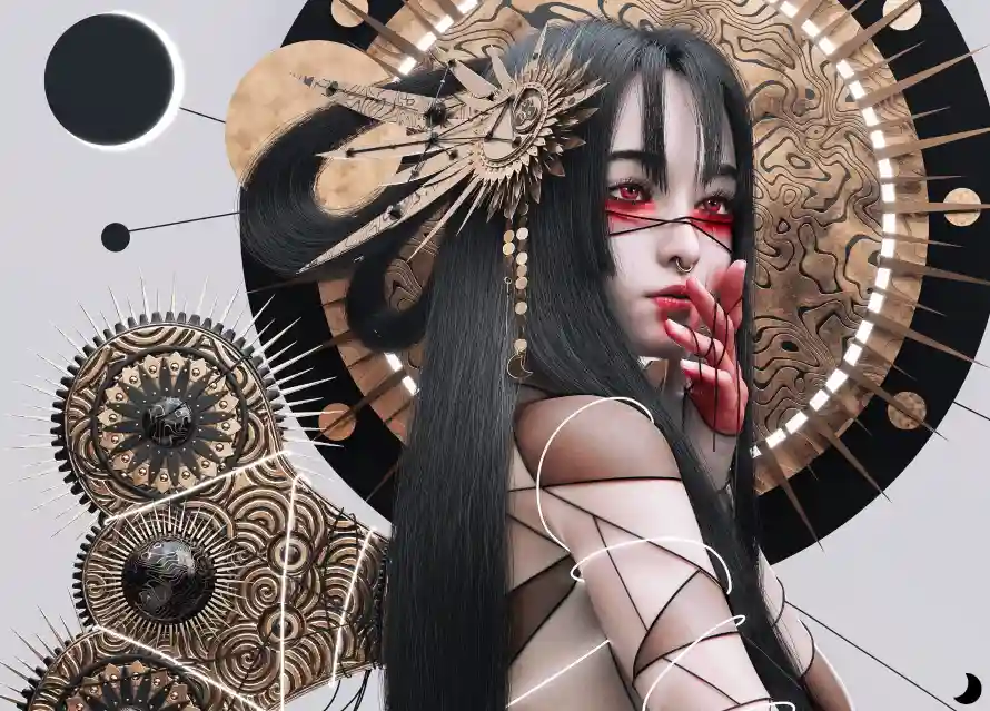2k古风壁纸-复古 - 少女-暗黑「哲风壁纸」