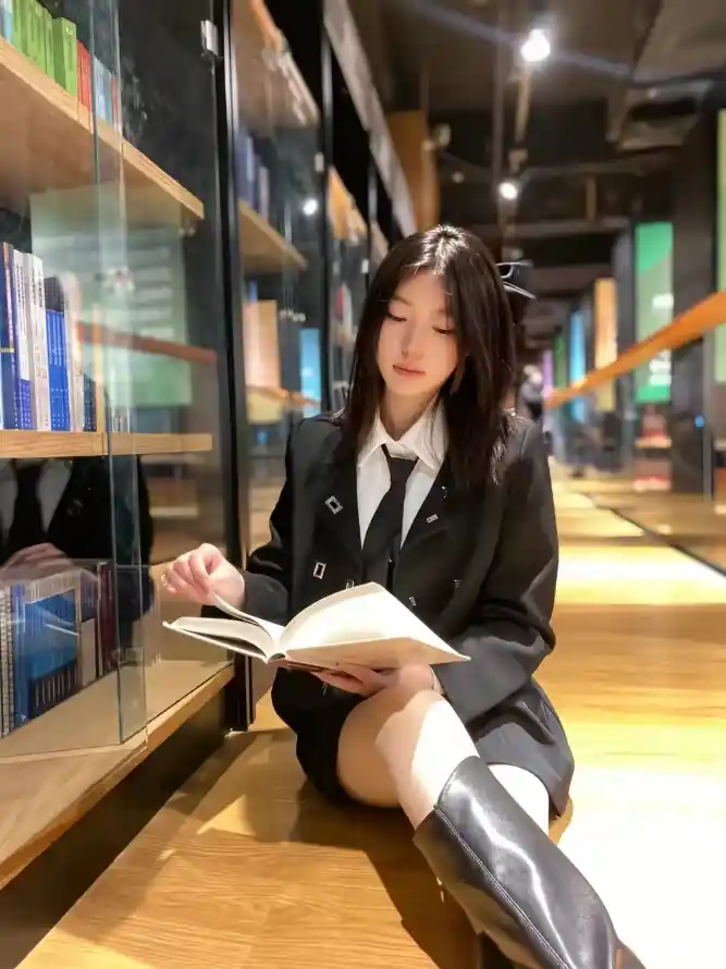 4k书店壁纸 - 发饰 - 少女 - 文艺「哲风壁纸」
